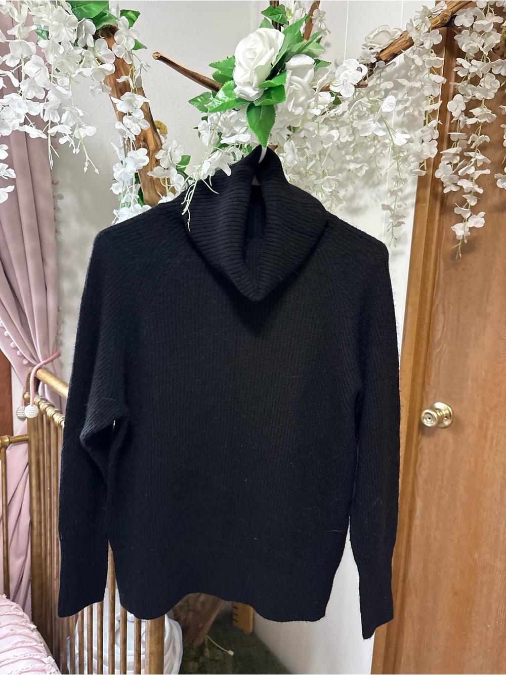 Quince Black Women's Cowl Turtle Neck Sweater
